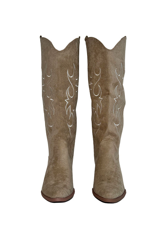 BOOTS - COWBOY BEIGE SUEDE