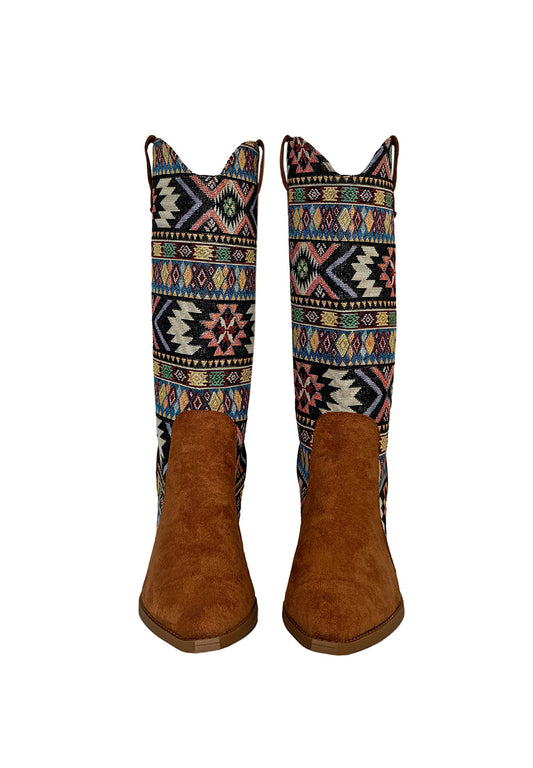 BOOTS - COWBOY BROWN PRINTED