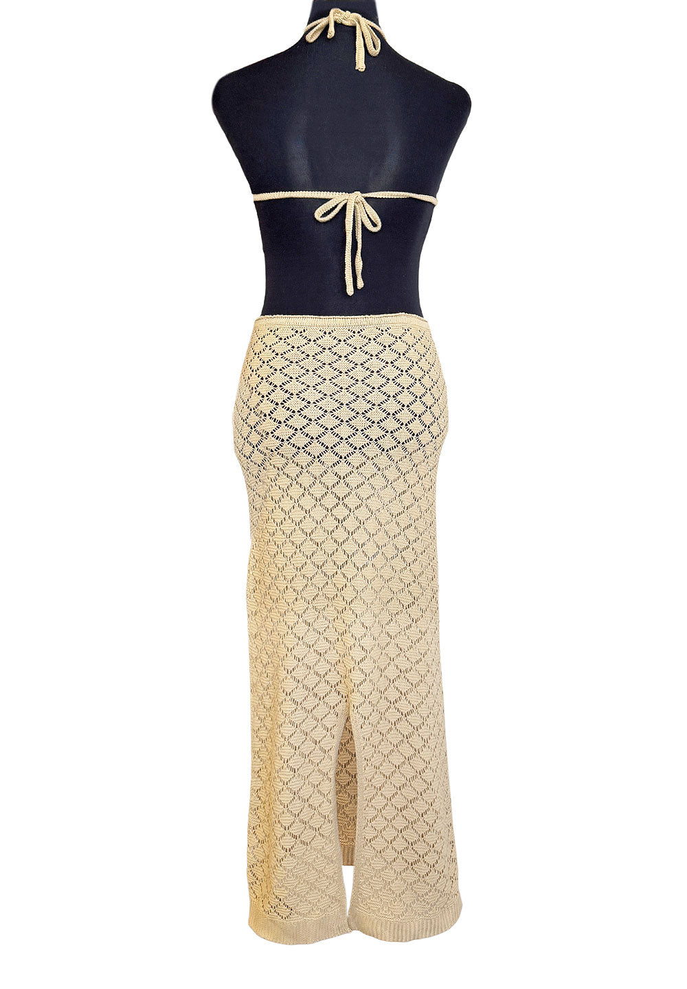 CROCHET - CUT-OUT DRESS NUDE