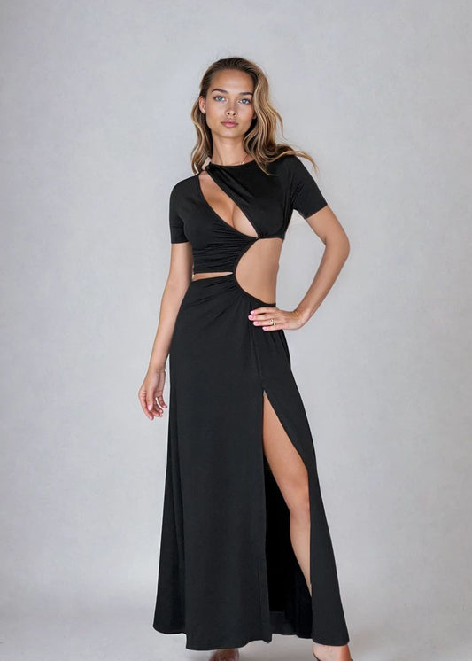 BLACK CUT-OUT DRESS