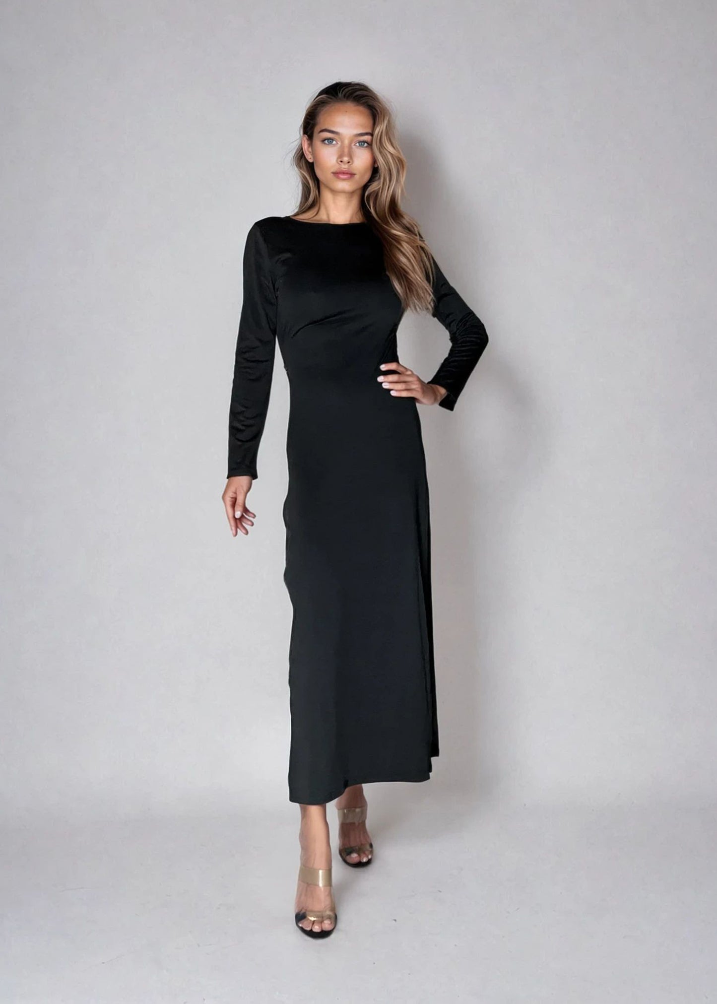 BLACK ONE-SHOULDER DRESS