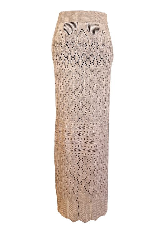 CROCHET - MAXI SKIRT KHAKI
