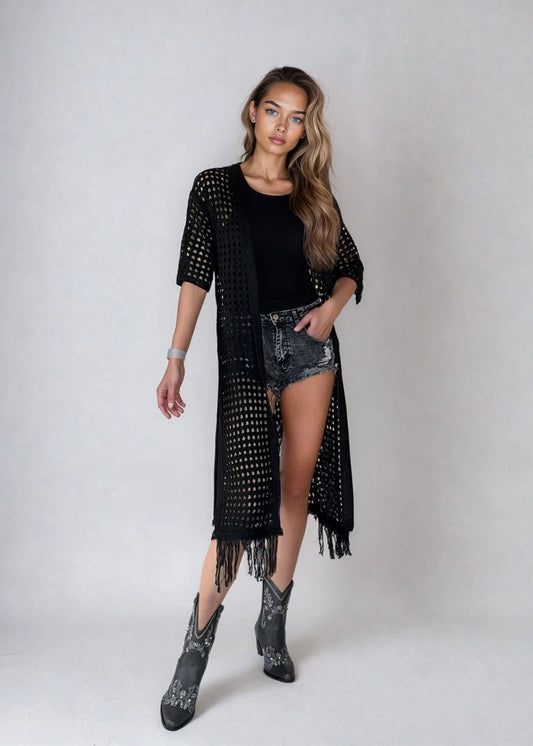 BOOTS - EMBROIDERED BLACK
